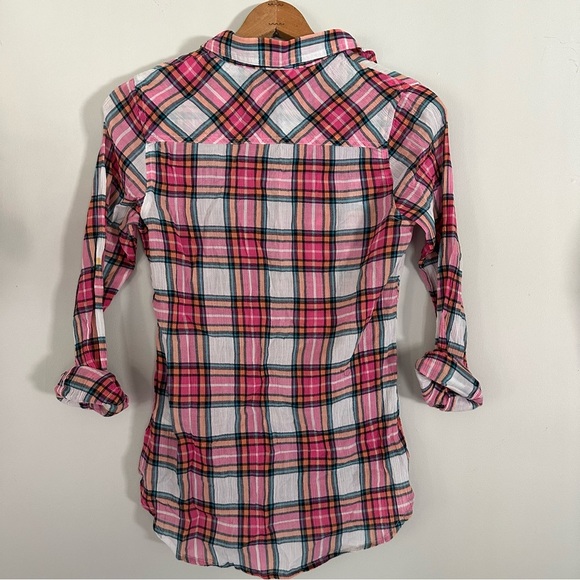 MERONA Crinkle Plaid Half Button Down Top - Picture 5 of 8